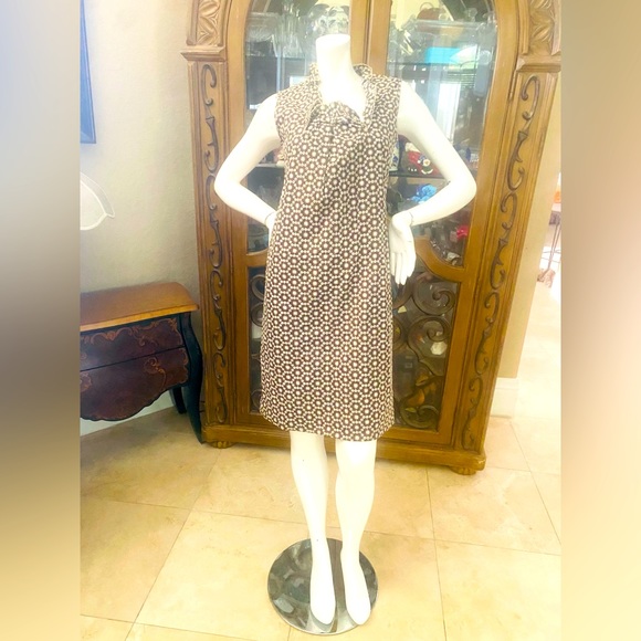 Shannon McLean Brown/Cream Eyelet Dress - Picture 1 of 6